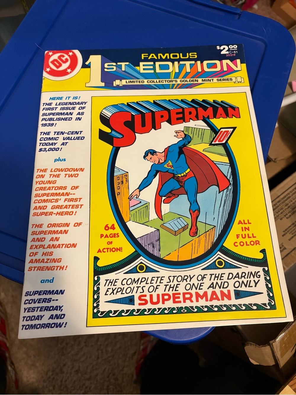 DC Superman 1st Edition Style Cover - Red, Blue & Yellow
